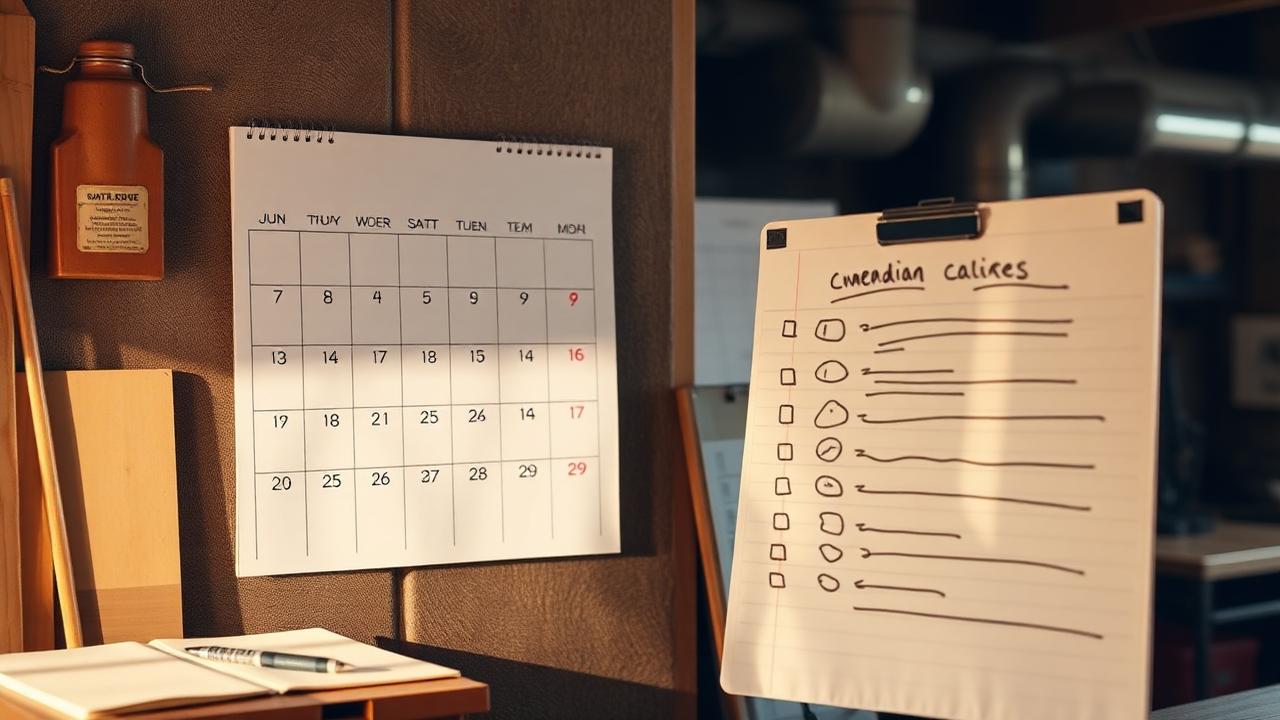 Wall calendar with days checked off during a 30-day growth challenge.